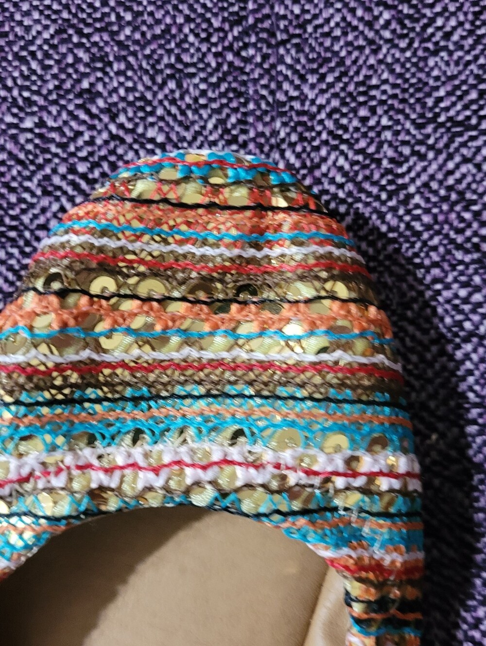 Lucky Brand Multicolor Woven Stripe Ballet Flats - Turquoise, Coral, Yellow - Picture 2 of 7